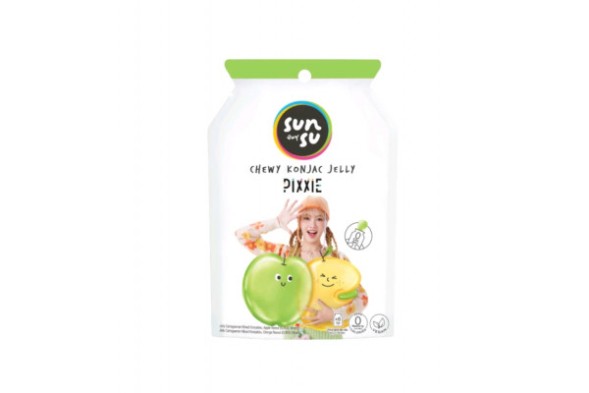Жевательное желе из конжака Sunsu со вкусом Яблока и Апельсина, 96 гр