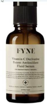 FYNE Potent Vitamin C Derivative — осветляющая антиоксидантная сыворотка с тройным производным витамина C (15%), SOD, фуллеренами и астаксантином, 30 г
