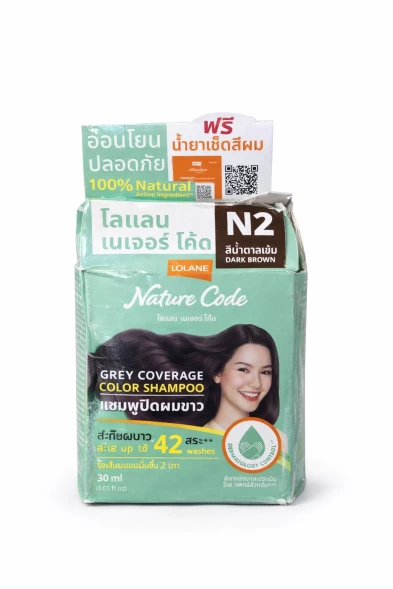 Краска-шампунь для волос Lolane Nature Code N2 Dark Brown, 30 мл — специальное предложение