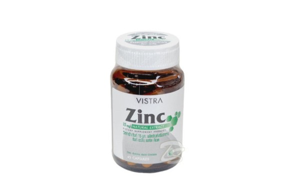 Пищевая добавка Цинк с минералами от Vistra Zinc 15mg Natural Extract 45 капсул