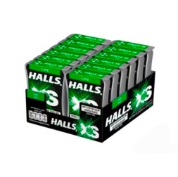 (УПАКОВКА 12 ШТ) Леденцы Halls XS Lime без сахара со вкусом лайма,  12.6 гр x 12 шт