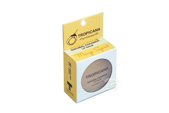 Натуральный кокосовый бальзам для губ «Манго» от Tropicana, Natural Coconut Lip Balm «Mango Spirit», 10 гр