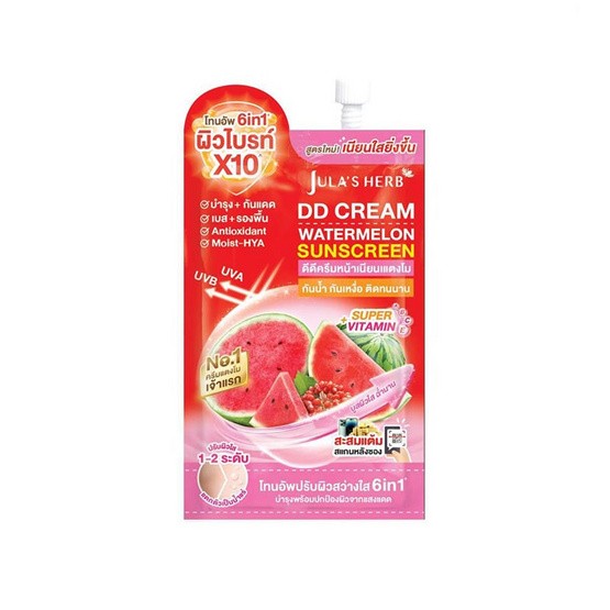 DD крем с экстрактом арбуза и защитой от солнца SPF 50 PA+++ от Jula&amp;#039;S Herb, DD Cream Watermelon SPF 50 PA+++, 8 мл