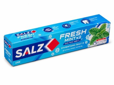 SALZ Fresh Mint x2 — зубная паста с гипертоническим солевым раствором и двойной мятой, 1500 ppm фтора, 140 г, Lion Thailand