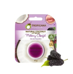 Натуральный кокосовый бальзам для губ «Шелковица» от Tropicana, Natural Coconut Lip Balm «Mulberry Cheerful», 10 гр