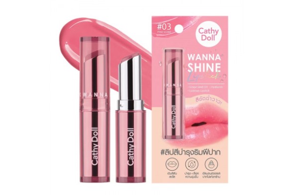 Губная помада CATHY DOLL WANNA SHINE  #03 PINK SCENE (Розовый) 3 гр