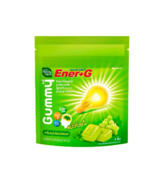 Жевательные мармеладки для энергии Handy Herb Ener+G с женьшенем и грибом ежовиком, вкус белого винограда (4 штуки)