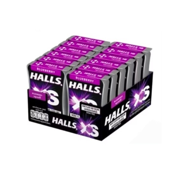 (УПАКОВКА 12 ШТ) Леденцы Halls XS Blueberry без сахара со вкусом Черники, 12.6 гр x 12 шт
