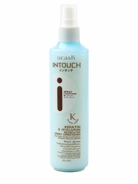 Dcash Intouch Keratin & Hyaluron Recreator — спрей-кондиционер с кератином и гиалуроновой кислотой без смывания, Repair System, аромат 18 часов, 220 мл