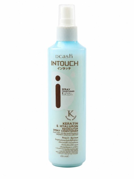 Dcash Intouch Keratin &amp;amp; Hyaluron Recreator — спрей-кондиционер с кератином и гиалуроновой кислотой без смывания, Repair System, аромат 18 часов, 220 мл