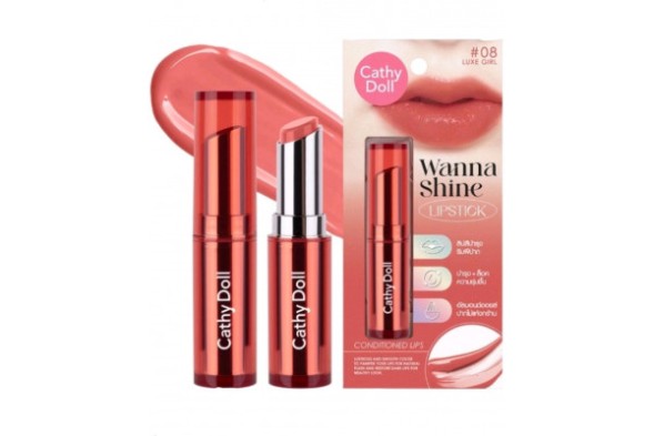 Губная помада CATHY DOLL WANNA SHINE  #08 LUXE GIRL (Роскошная девушка) 3 гр