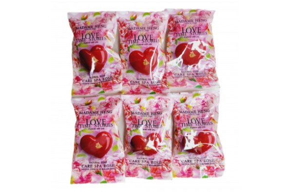 (УПАКОВКА 6ШТ) Подарочное мыло в форме сердца с ароматом розы Madame Heng Love Time Story 30 гр x 6 шт