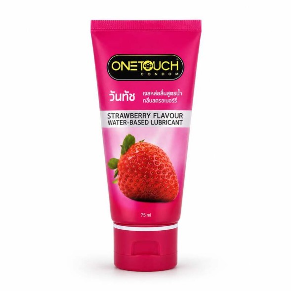 OneTouch Strawberry Flavour Water-Based Lubricant, 75 ml
