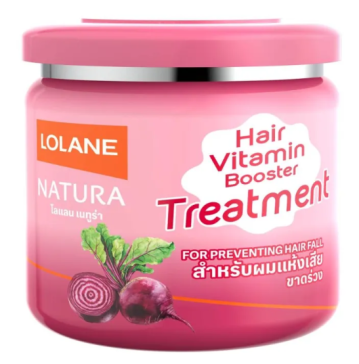 Лечебная маска от выпадения волос с пептидами экстрактом свеклы от Lolane Natura, Hair Treatment For Preventing Hair Fall Peptide & Beetroot, 250 гр