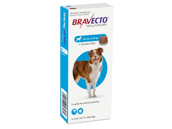 Бравекто от блох и клещей для собак крупных пород ( весом 20-40 кг) от Bravecto Chews for Dogs (20-40 kg)