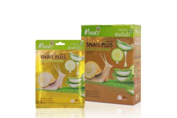 Тканевые маски для лица Moods Snail Plus Улитка, Алое Вера и Огурец 10 шт