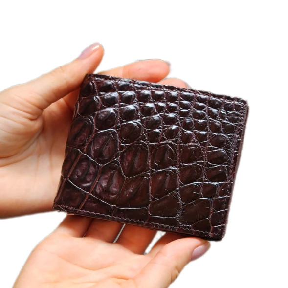 Мужской зажим для денег из коричневой кожи крокодила