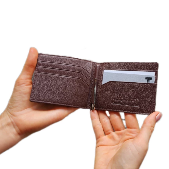 Мужской зажим для денег из коричневой кожи крокодила