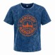 Футболка Bangkok Thailand синяя acid wash, 100% хлопок, принт спереди и сзади