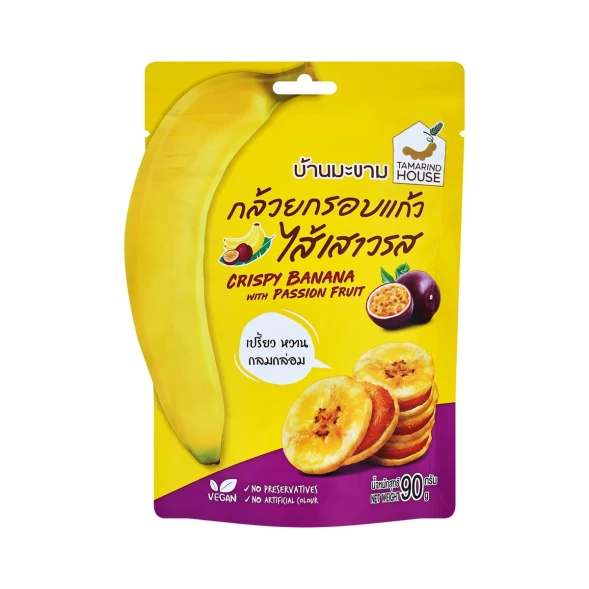 Банановые чипсы с джемом из тамаринда и маракуйи, Tamarind House Crispy Banana with Passion Fruit, 90 гр