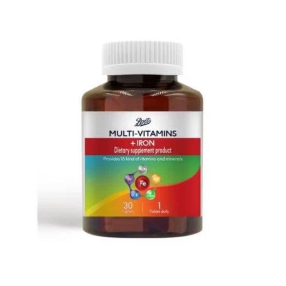 Мультивитаминный комплекс плюс железо от Boots Multivitamins 30 таблеток