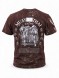 Коричневая футболка Muay Thai 100% хлопок acid wash с принтом тайский бокс