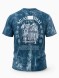 Голубая футболка Muay Thai 100% хлопок acid wash с принтом тайский бокс