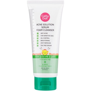 Очищающая пенка-сыворотка против акне от Cathy Doll, Acne Solution Serum + Foam Cleanser, 100 мл