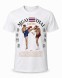 Белая футболка Muay Thai 100% хлопок с принтом «Удар ногой» (Kick)