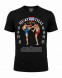 Черная футболка Muay Thai 100% хлопок с принтом «Удар ногой» (Kick), спереди и сзади
