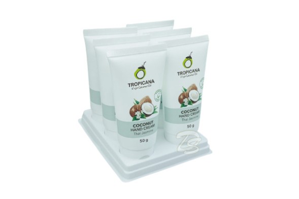 (НАБОР 6 ШТ) Кокосовый крем для рук &amp;quot;Жасмин&amp;quot; без парабенов от Tropicana Oil, Coconut Hand Cream Thai-Jasmine (non-parabe), 6 шт по 50 гр