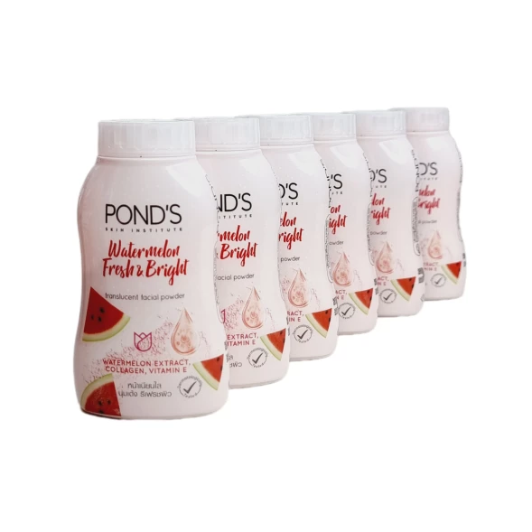 (УПАКОВКА 6 ШТ) Полупрозрачная рассыпчатая пудра на основе арбузной формулы для сияния и свежести от Pond&amp;#039;s Powder Watermelon Fresh and Bright 45 гр