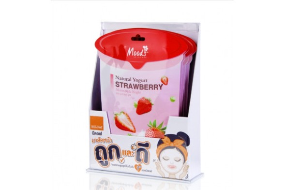 Тканевые маски для лица Moods с экстрактом Клубничного Йогурта 10 шт