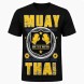 Черная футболка Muay Thai 100% хлопок с принтом MUAY THAI и эмблемой боксёрских перчаток