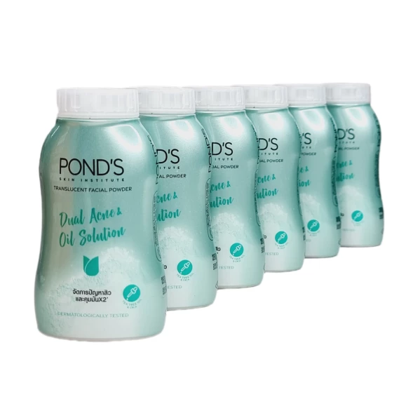 (УПАКОВКА 6 ШТ) Рассыпчатая пудра для лица для жирной кожи склонной к акне Pond&amp;#039;s Dual Acne and Oil Solution Formula 45 гр