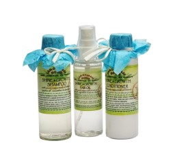 Подарочный набор для волос Lemongrass House "Блеск и Рост" Шампунь, Кондиционер и Масло для волос в подарочной корзинке