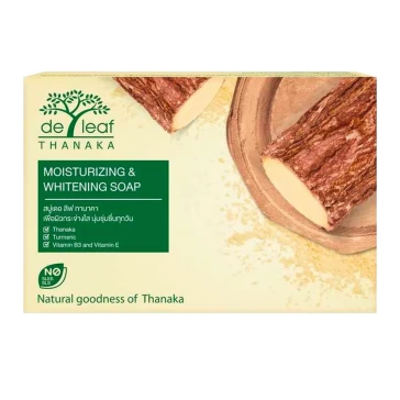 Мыло для увлажнения и отбеливания кожи  De Leaf Thanaka Moisturizing &amp;amp; Whitening Soap 100 g.
