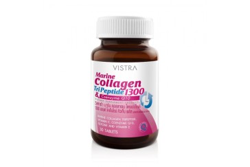 Морской Коллаген и Коэнзим Q10 омолаживающие капсулы от VISTRA Marine Collagen TriPeptide 1300 & Coenzyme Q10 30 Капсул