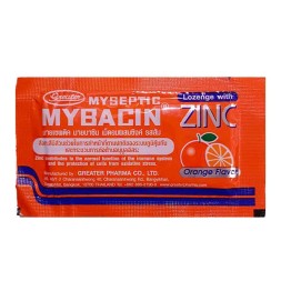 Пастилки от боли в горле и кашля со вкусом апельсина Mybacin Throat Orange 10 пастилок 1