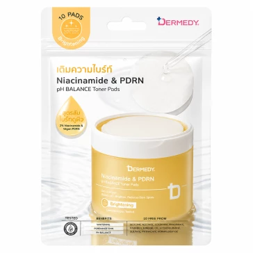 Тонер-пэды с ниацинамидом и PDRN Dermedy pH Balance Toner Pads (10 шт саше)