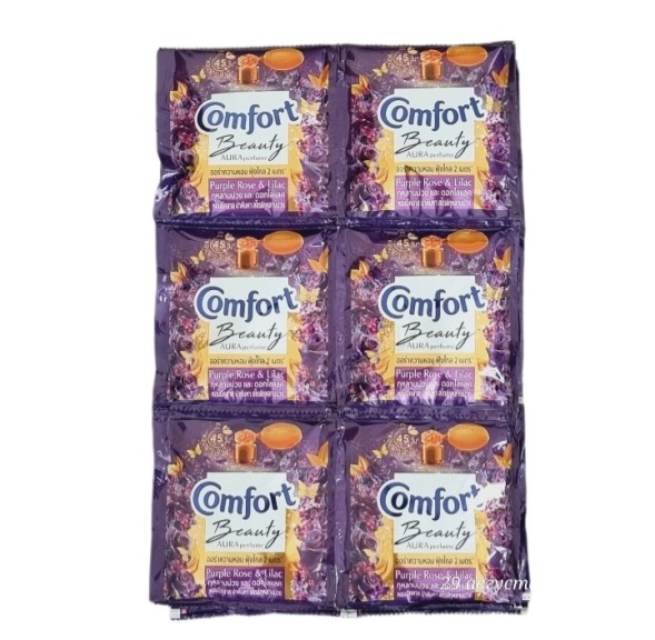 (Упаковка 24 шт) Кондиционер для стирки белья Comfort Beauty perfume softener Purple Rose and Lilic 17 мл x 24 шт