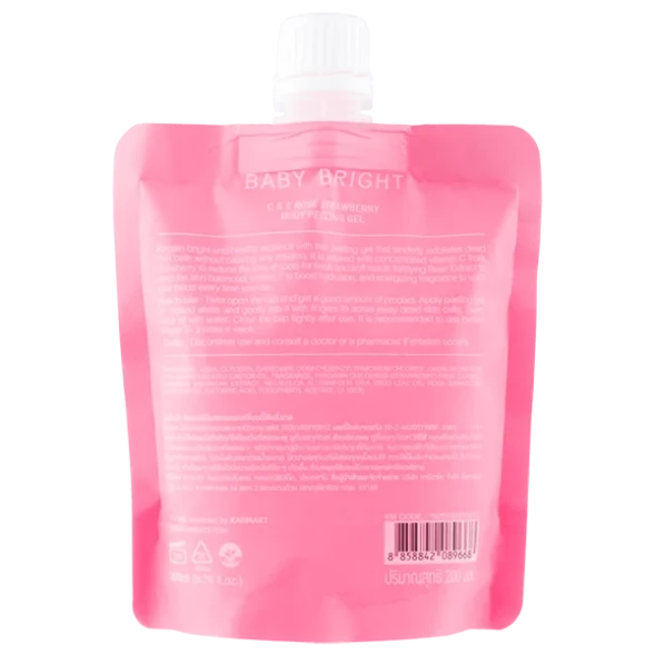 Нежный пилинг гель для тела с клубникой и розой от Baby Bright C&amp;amp;E Rose Strawberry Body Peeling Gel 200 мл