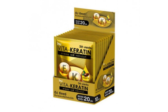 (КОРОБКА 10 ШТ) Маска для волос для глубокого увлажнения &amp;quot;Салонный Уход&amp;quot; Vita-Keratin Salon Daily Treatment Deep Repair 20мл x 10 шт