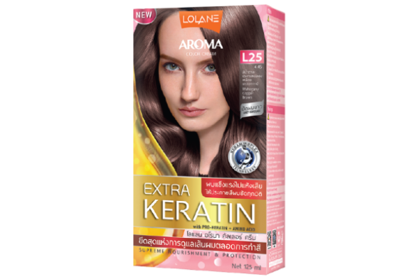 Стойкая краска для волос  Lolane Aroma Extra Keratin Hair Color 125 мл (L25-Mahogany Copper Brown)