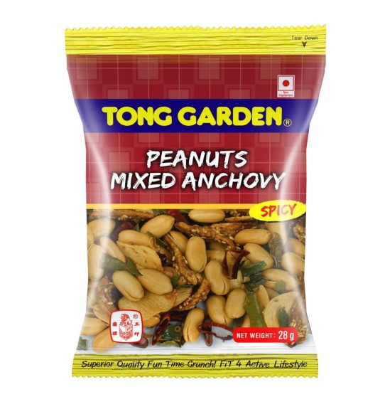 Peanuts Mixed Anchovy Tong Garden 28g for 1 THB 