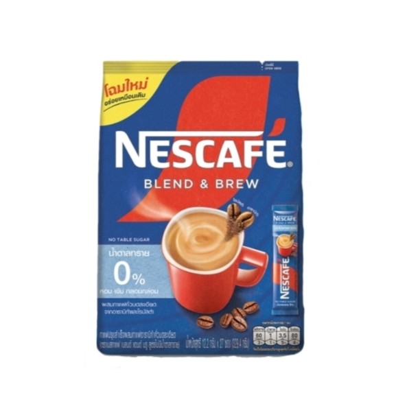 Растворимый кофе 3в1 без добавленного сахара Nescafe Blend and Brew 17 гр x 27 саше