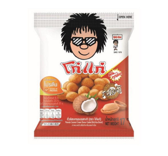 Арахис в глазури со вкусом кокоса от Koh-Kae Peanuts Coconute Cream Flavored Coated 17 гр за 1 бат 