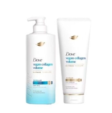 Набор Шампунь 360 мл и Кондиционер 330 мл с Коллагеном для Объема волос Dove Vegan Collagen Volume 