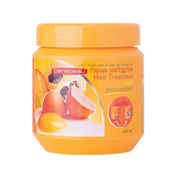 Восстанавливающая маска для волос с папайей и яичным желтком от Carebeau, Papaya and Egg Yolk Hair Treatment WAX, 500 мл