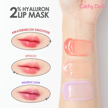 Ночная маска для восстановления и увлажнения губ со вкусом арбуза от Cathy Doll 2% Hyaluron Lip Mask 4.5 гр